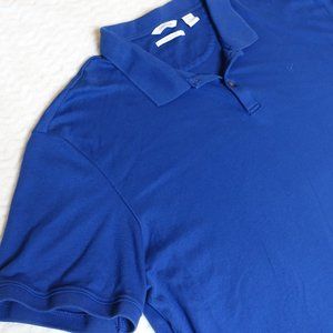 Calvin Klein Polo Shirt Adult XXL Blue Men's Liquid Touch